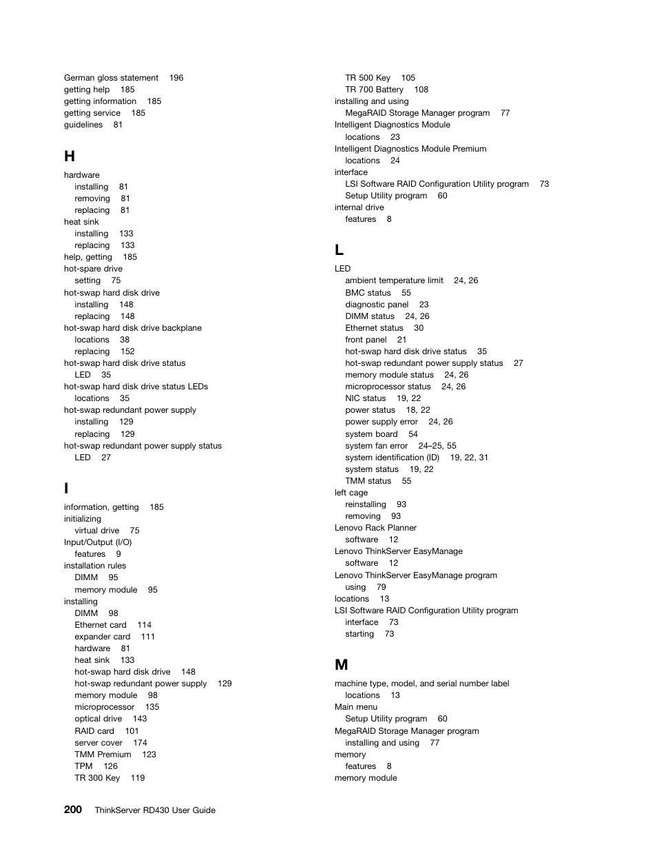 Lenovo RD430 User Manual | Page 212 / 218