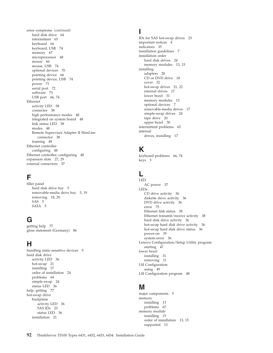 Lenovo THINKSERVER TS100 6434 User Manual | Page 106 / 110