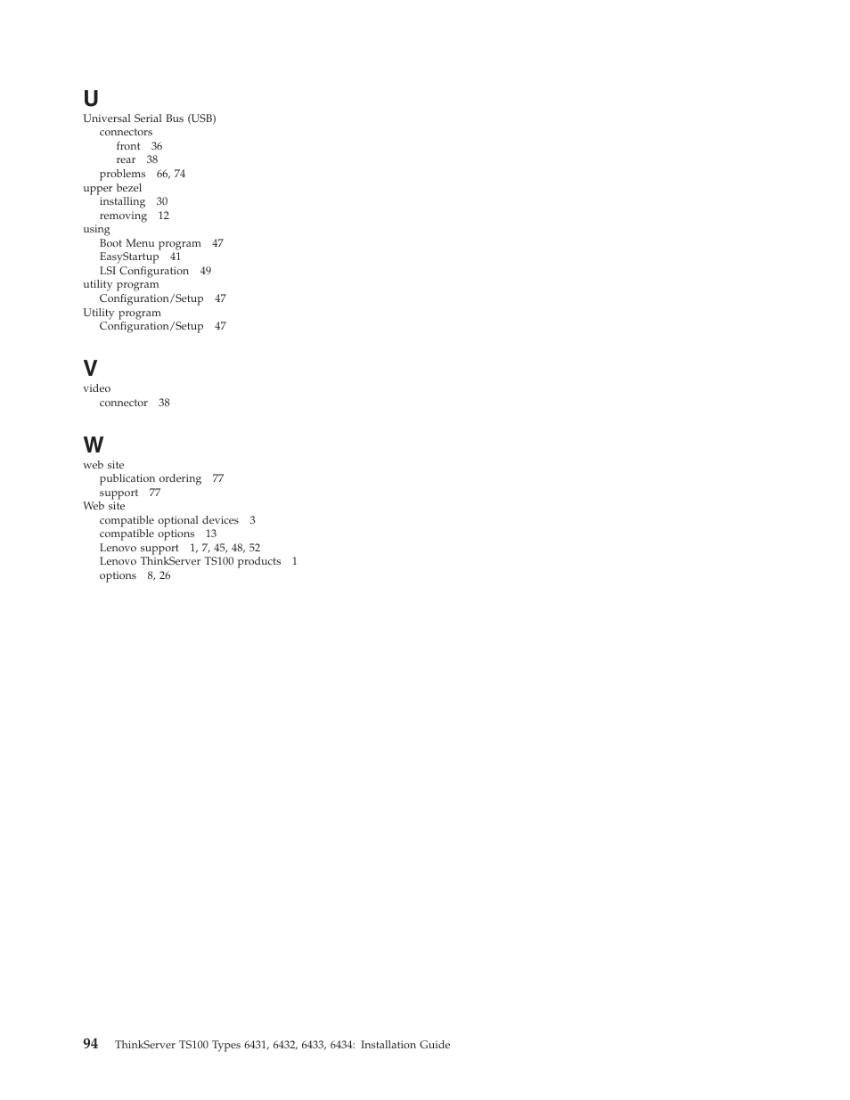 Lenovo THINKSERVER TS100 6434 User Manual | Page 108 / 110