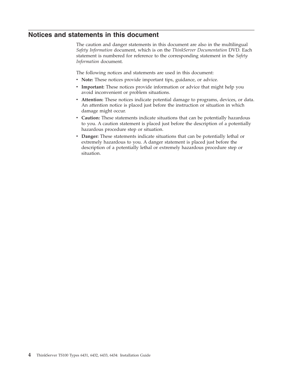 Notices and statements in this document, Notices, Statements | This, Document | Lenovo THINKSERVER TS100 6434 User Manual | Page 18 / 110