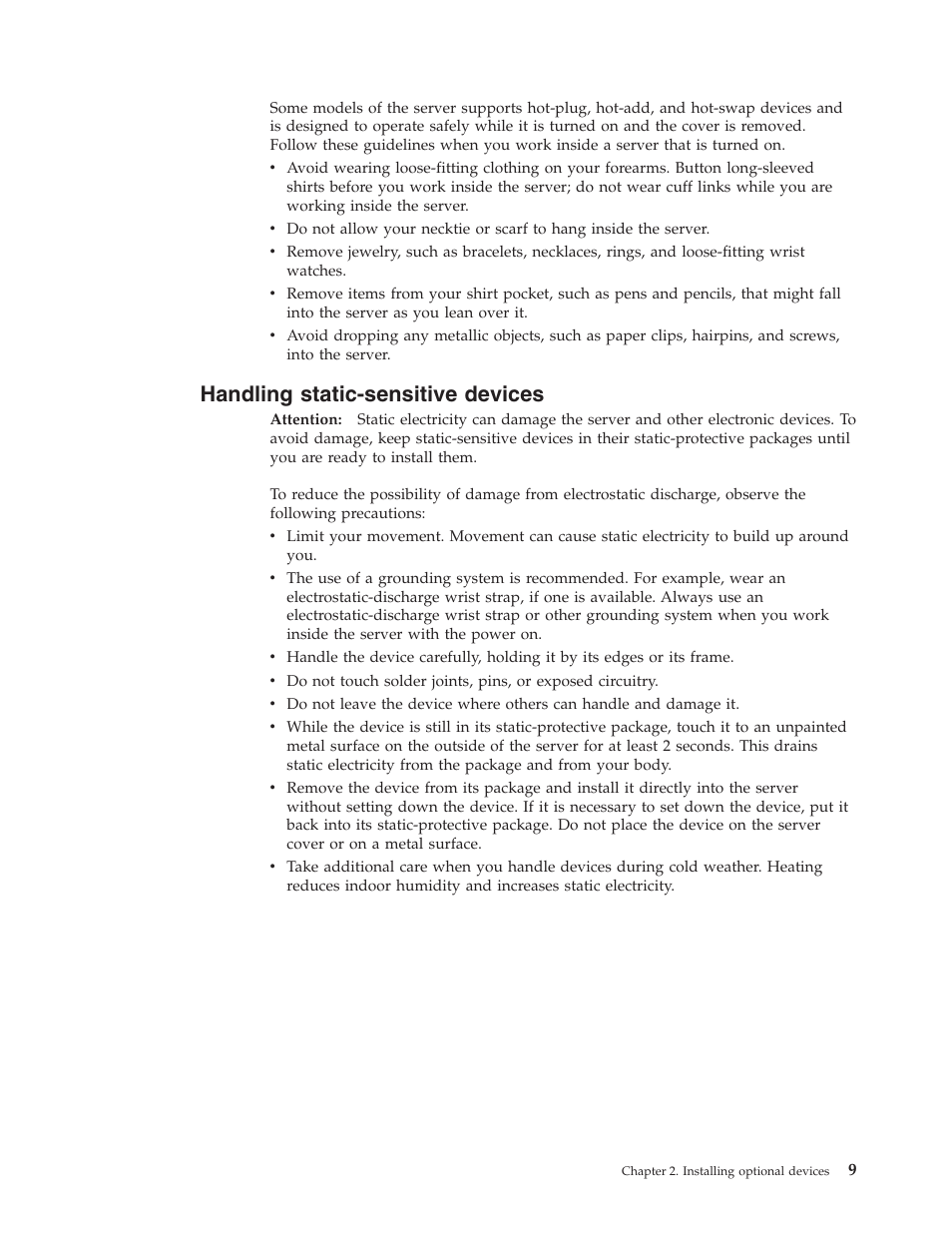 Handling static-sensitive devices, Handling, Static-sensitive | Devices | Lenovo THINKSERVER TS100 6434 User Manual | Page 23 / 110