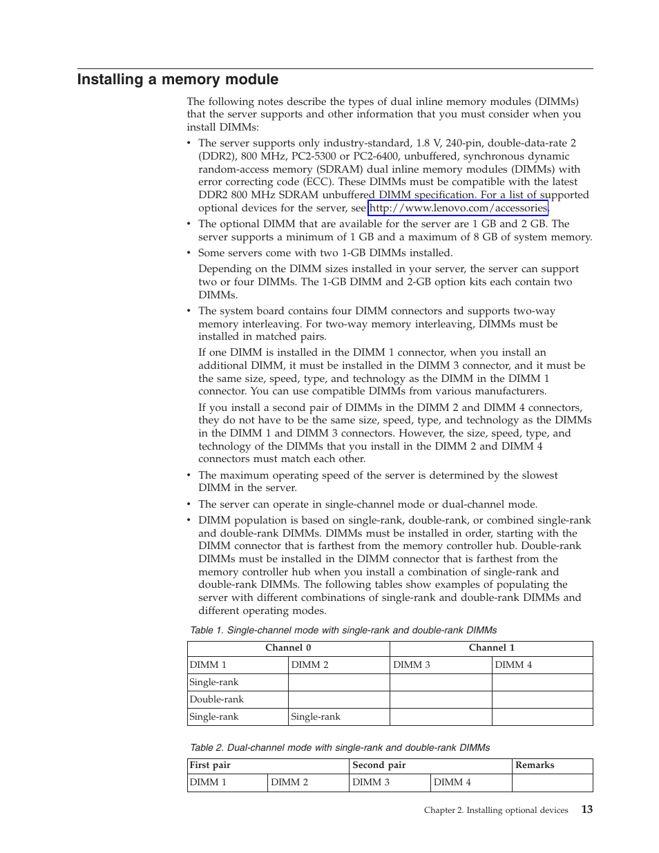 Installing a memory module, Installing, Memory | Module | Lenovo THINKSERVER TS100 6434 User Manual | Page 27 / 110