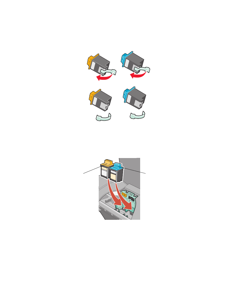 Installing the cartridges | Lenovo 5110 User Manual | Page 45 / 74