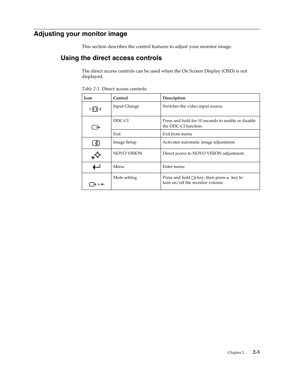 Adjusting your monitor image, Using the direct access controls, Quick tips for healthy work habits -2 | Adjusting your monitor image -3 | Lenovo L215p User Manual | Page 14 / 36