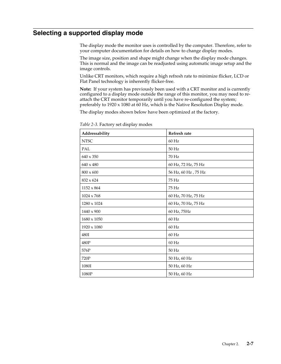 Selecting a supported display mode, Using the on-screen display (osd) controls -4 | Lenovo L215p User Manual | Page 18 / 36