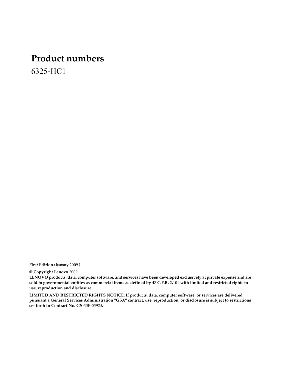 Product numbers | Lenovo L215p User Manual | Page 2 / 36