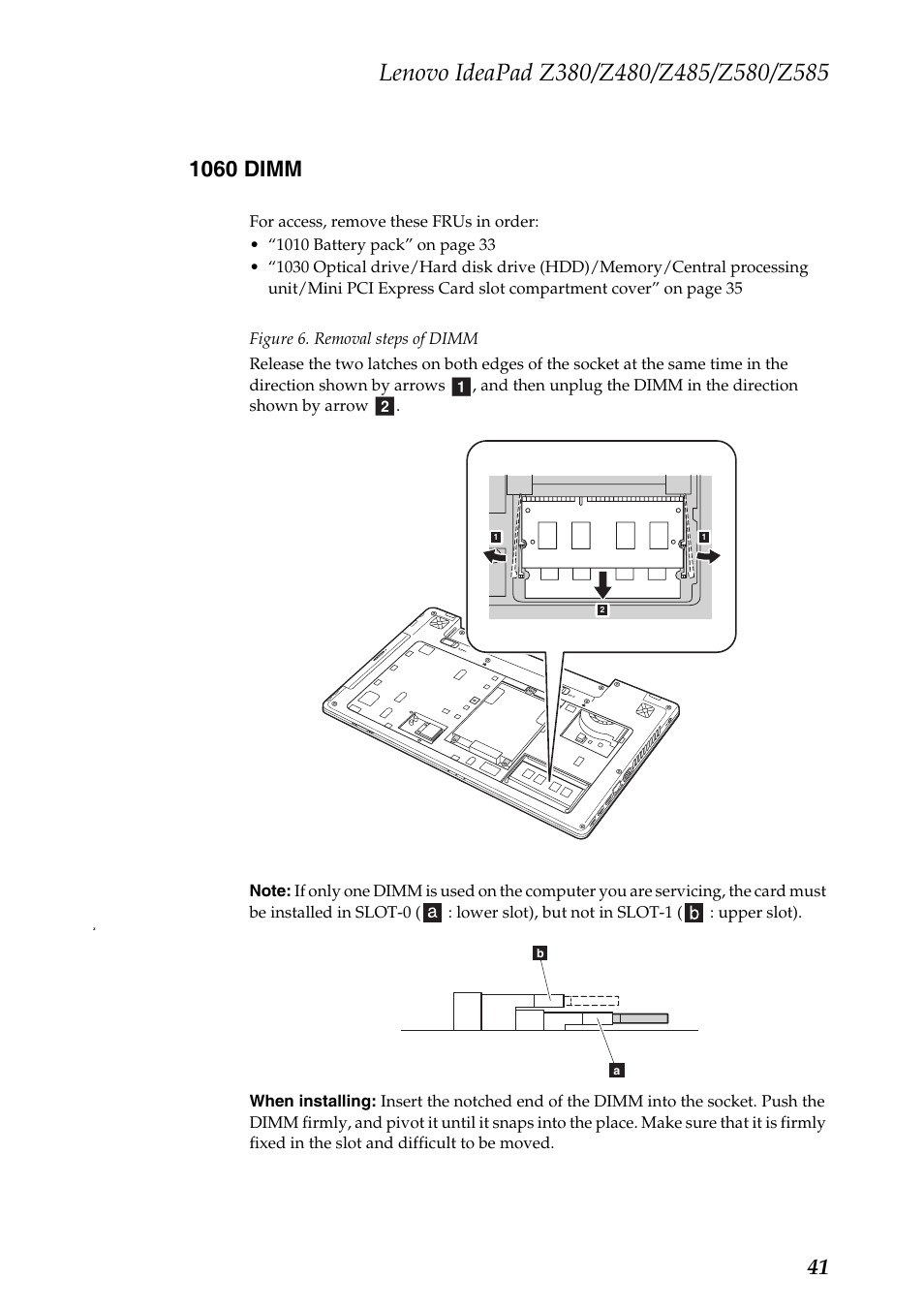 1060 dimm | Lenovo Z480 User Manual | Page 45 / 132