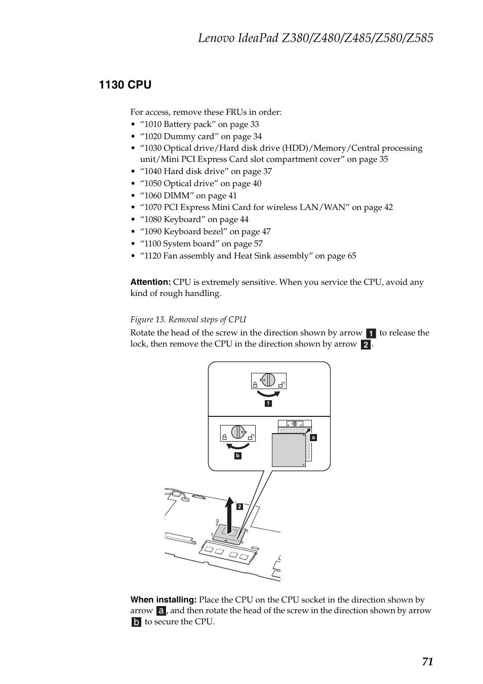 1130 cpu | Lenovo Z480 User Manual | Page 75 / 132