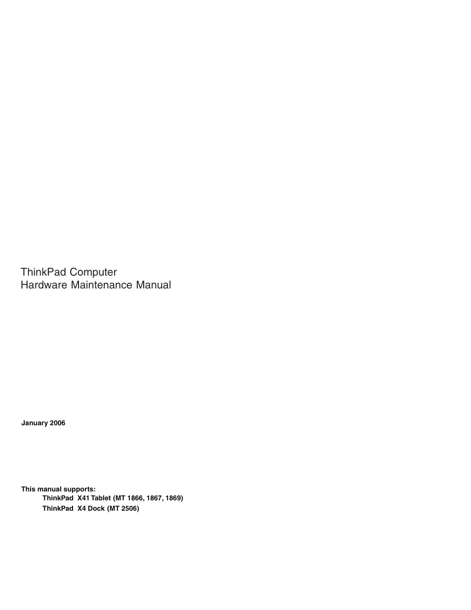 Lenovo ThinkPad X41 Tablet MT 1867 User Manual | 140 pages