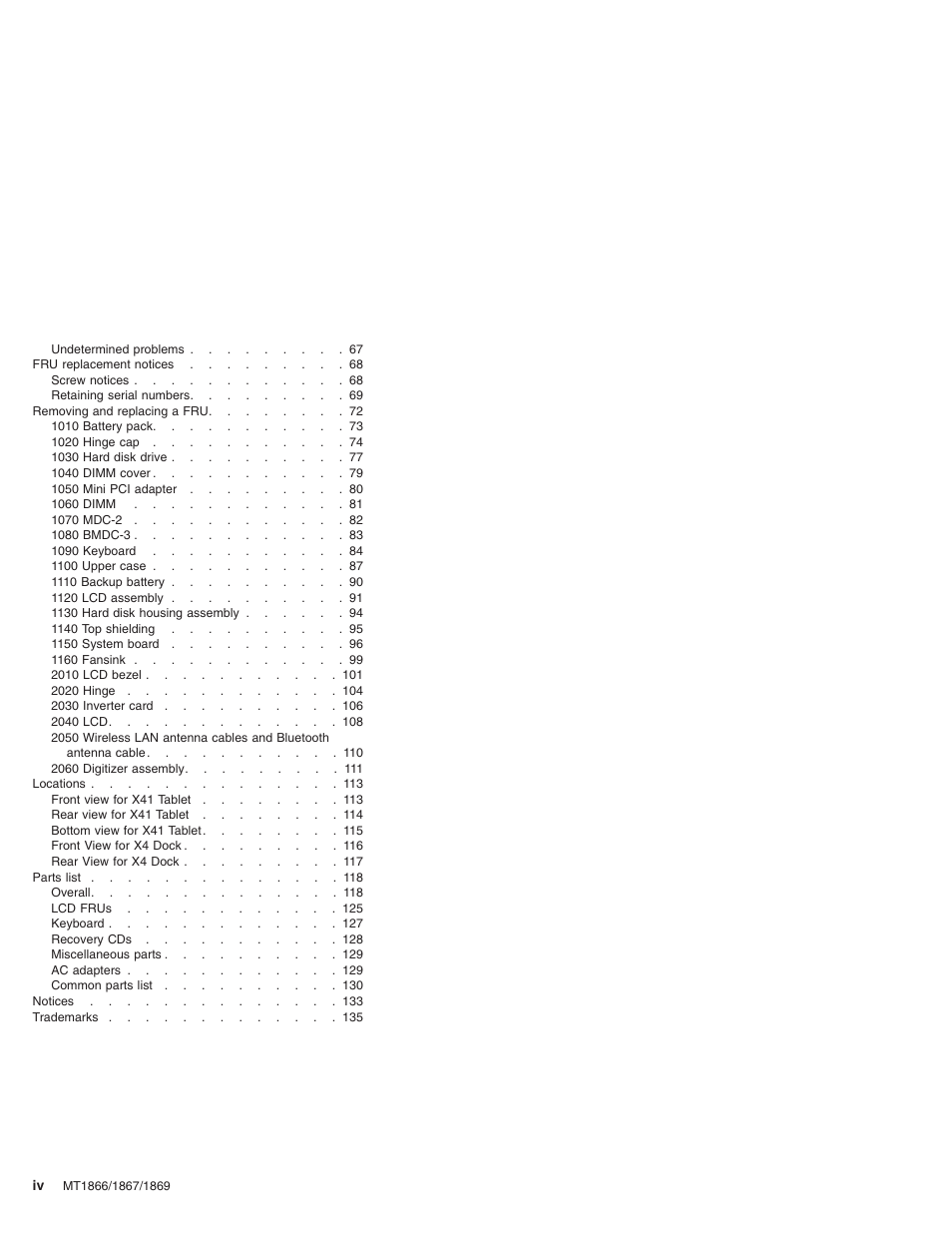 Lenovo ThinkPad X41 Tablet MT 1867 User Manual | Page 4 / 140