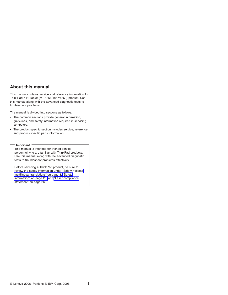 About this manual, About, This | Manual | Lenovo ThinkPad X41 Tablet MT 1867 User Manual | Page 5 / 140