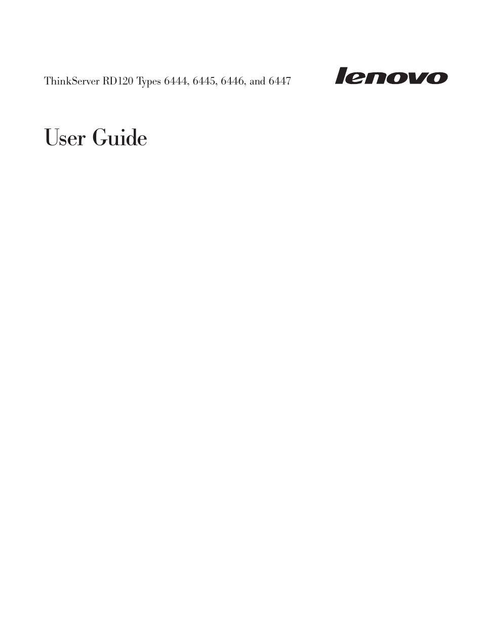 Lenovo RD120 User Manual | 118 pages