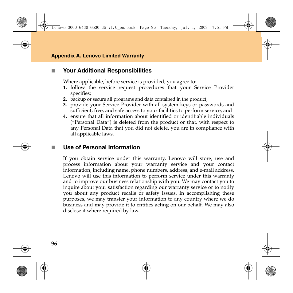 Lenovo 3000 G530 User Manual | Page 104 / 138