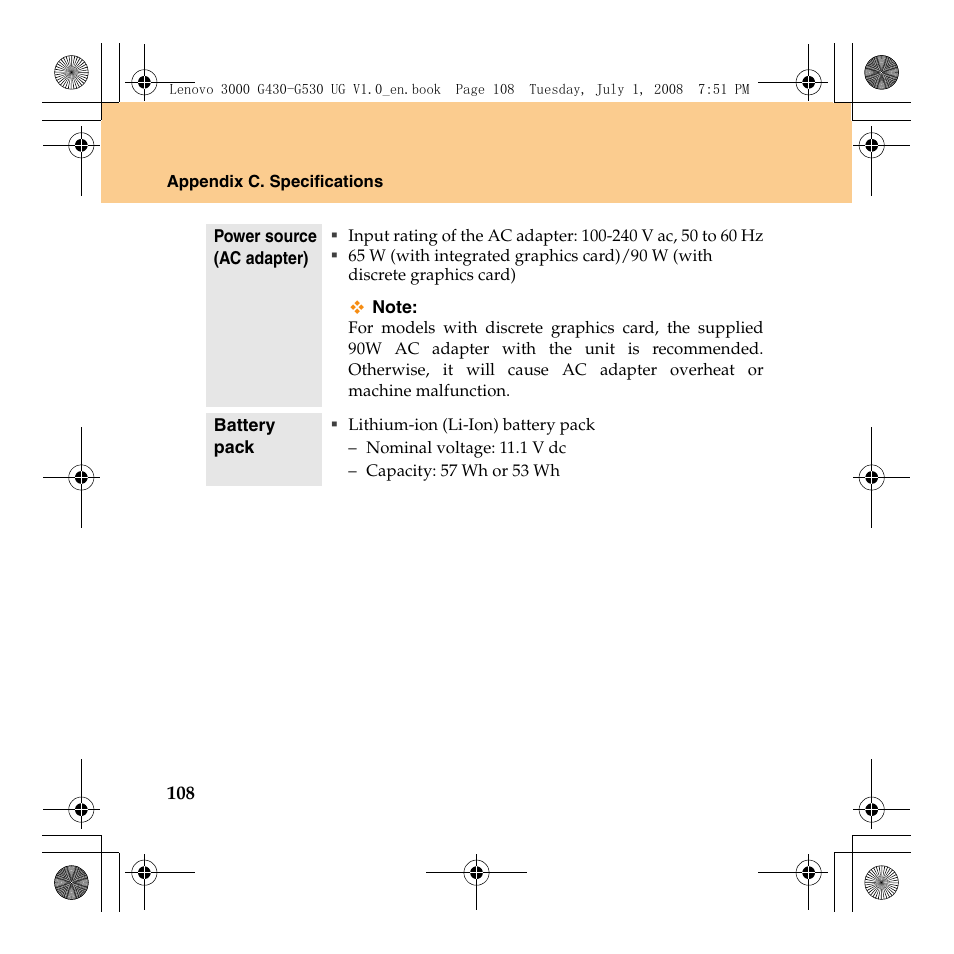 Lenovo 3000 G530 User Manual | Page 116 / 138