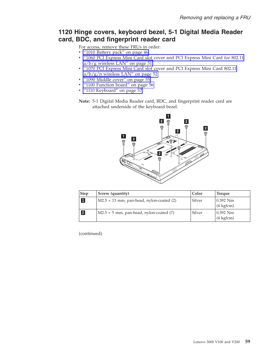 Hinge, Covers, Keyboard | Bezel, Digital, Media, Reader, Card, Fingerprint | Lenovo V100 User Manual | Page 65 / 126