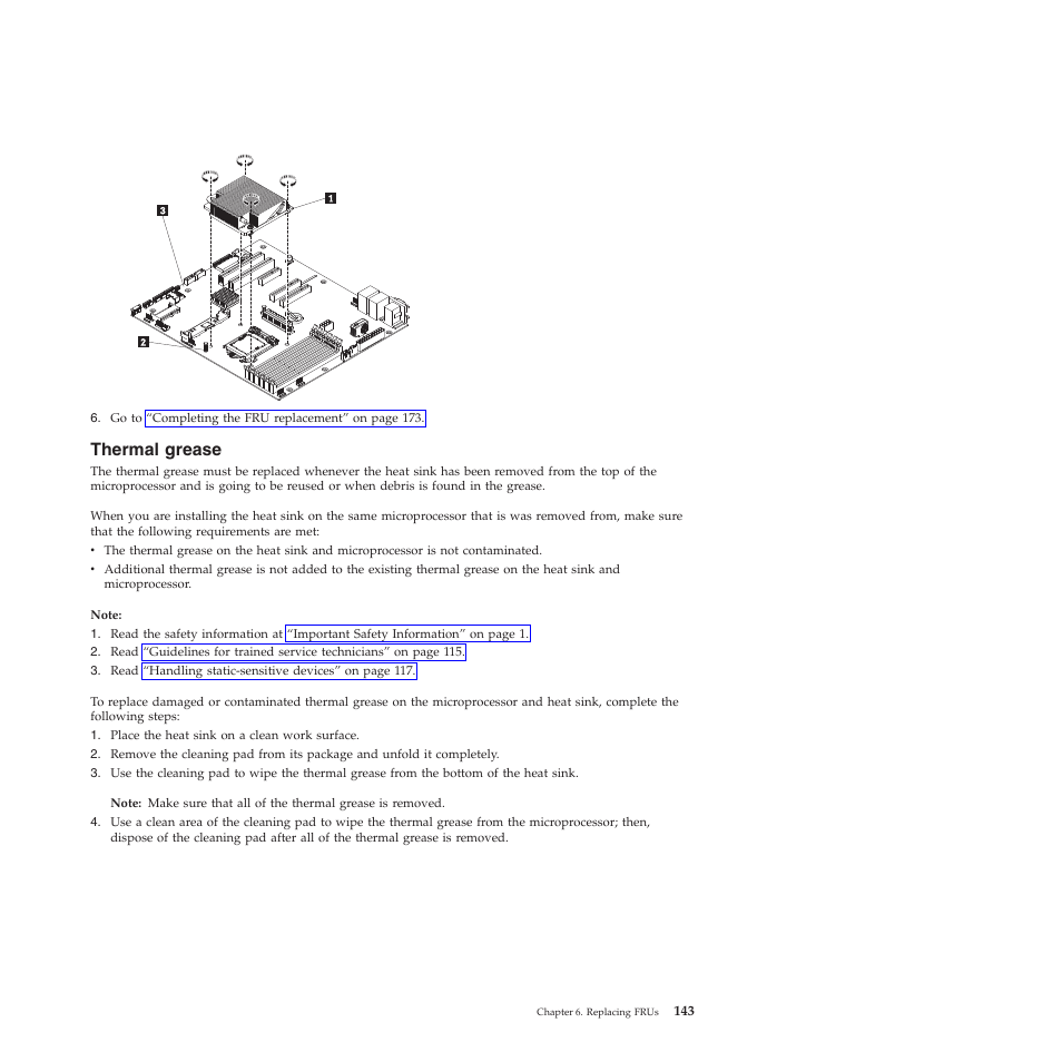 Thermal grease | Lenovo THINKSERVER RS210 User Manual | Page 151 / 244