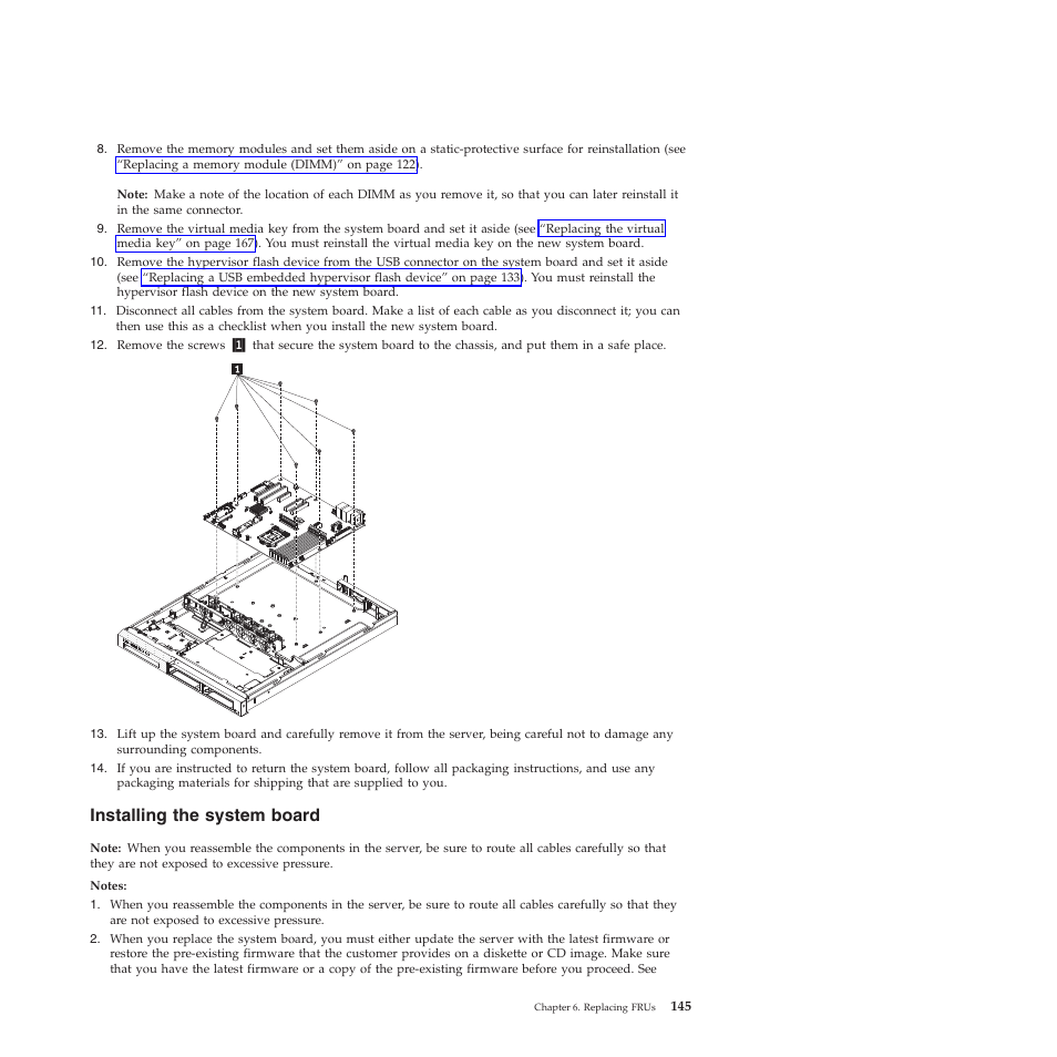 Installing the system board | Lenovo THINKSERVER RS210 User Manual | Page 153 / 244