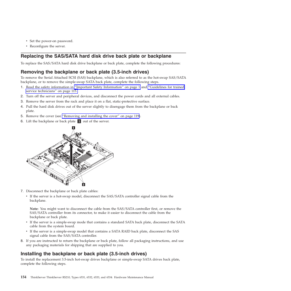 Replacing the | Lenovo THINKSERVER RS210 User Manual | Page 162 / 244