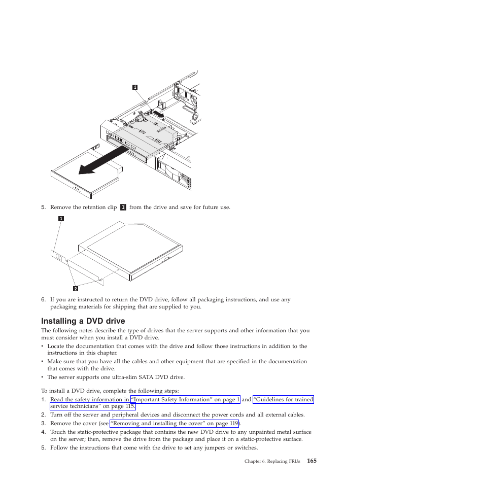 Installing a dvd drive | Lenovo THINKSERVER RS210 User Manual | Page 173 / 244