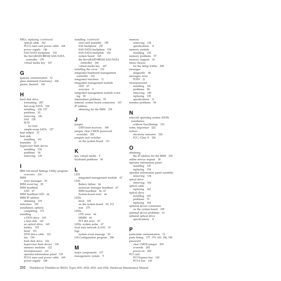 Lenovo THINKSERVER RS210 User Manual | Page 240 / 244