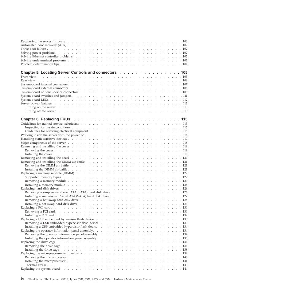 Lenovo THINKSERVER RS210 User Manual | Page 6 / 244