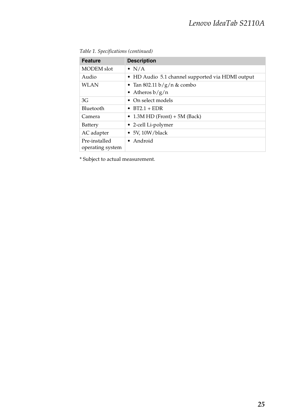 Lenovo ideatab s2110a | Lenovo S2110A User Manual | Page 29 / 46