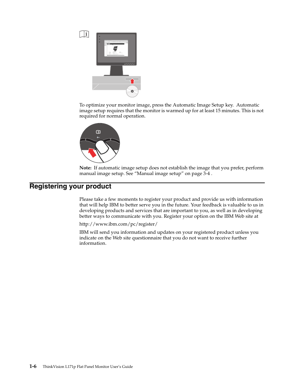 Registering your product, Registering your product -6 | Lenovo L171p User Manual | Page 10 / 34