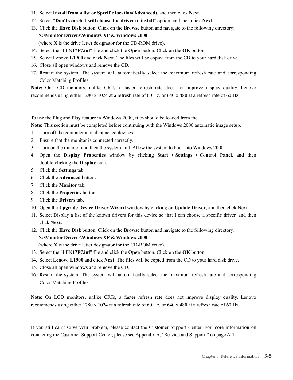 Getting further help | Lenovo ThinkVision L1900 User Manual | Page 21 / 29