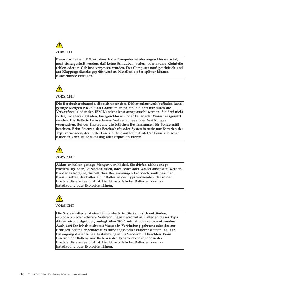 German | Lenovo X301 User Manual | Page 24 / 180