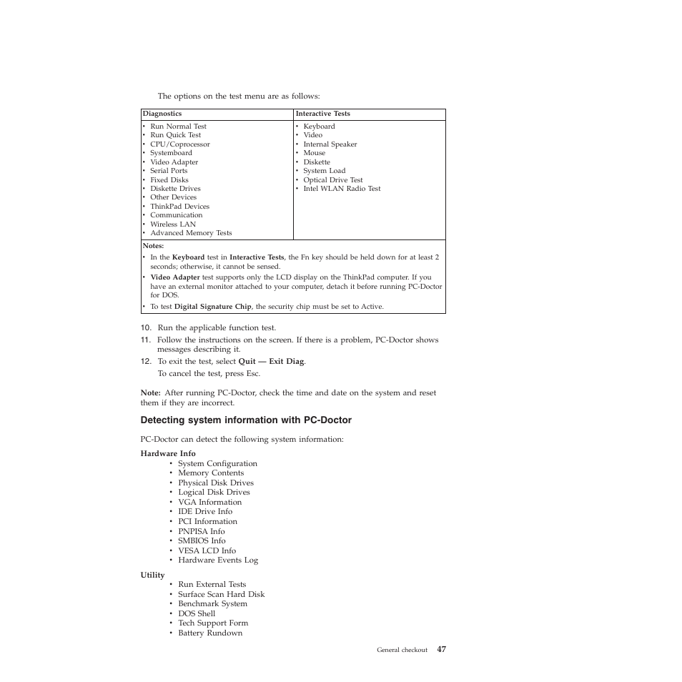 Detecting system information with pc-doctor | Lenovo X301 User Manual | Page 55 / 180