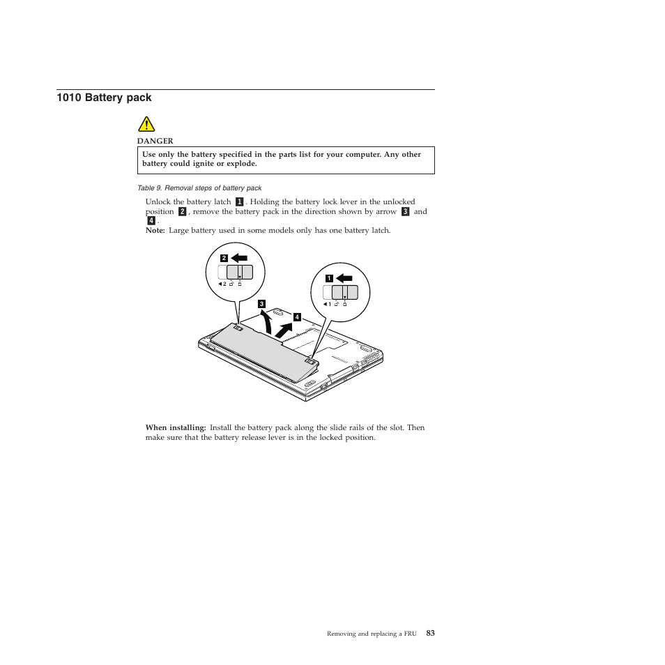 1010 battery pack | Lenovo X301 User Manual | Page 91 / 180