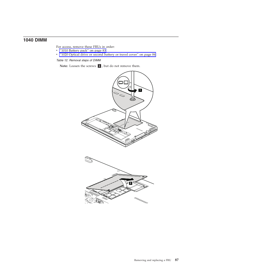 1040 dimm | Lenovo X301 User Manual | Page 95 / 180