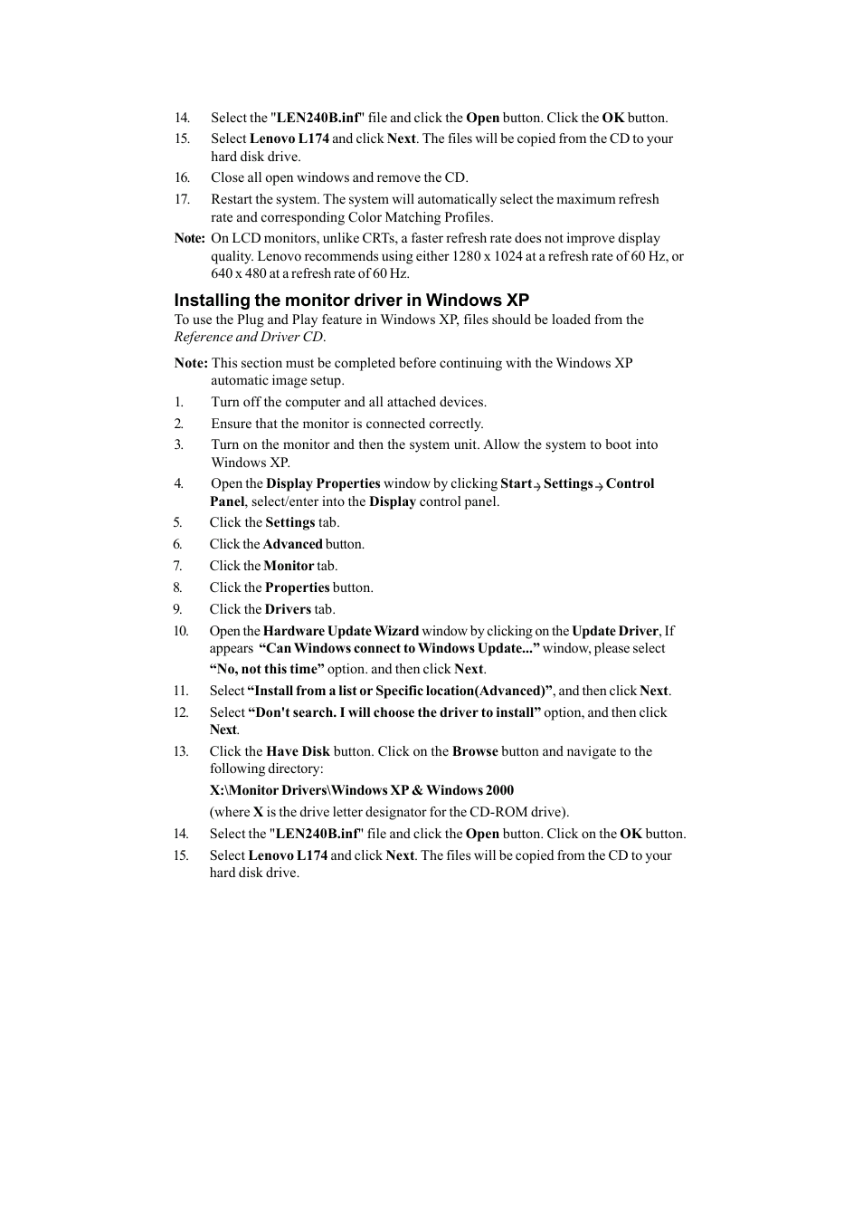 Lenovo ThinkVision L174 User Manual | Page 22 / 31