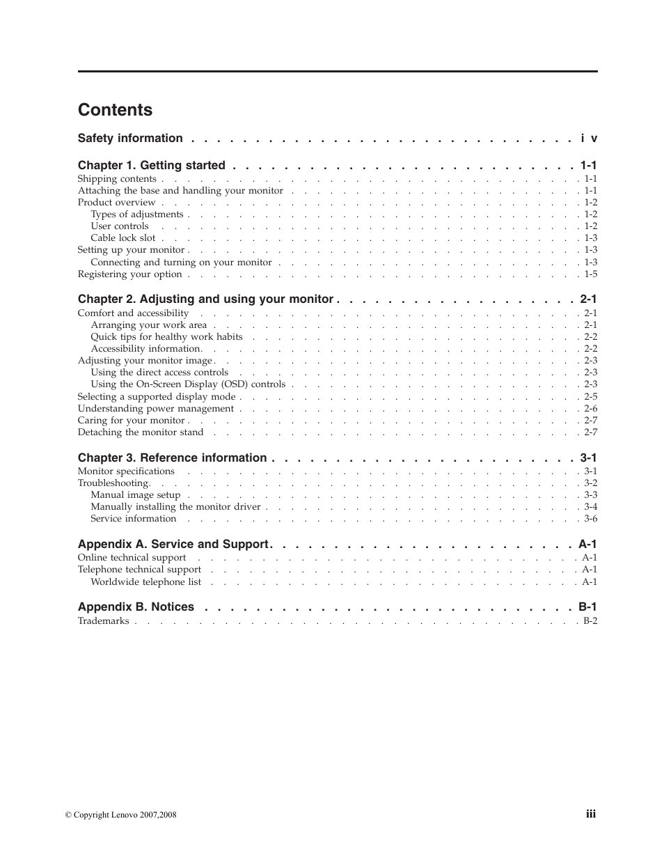 Lenovo ThinkVision L174 User Manual | Page 3 / 31