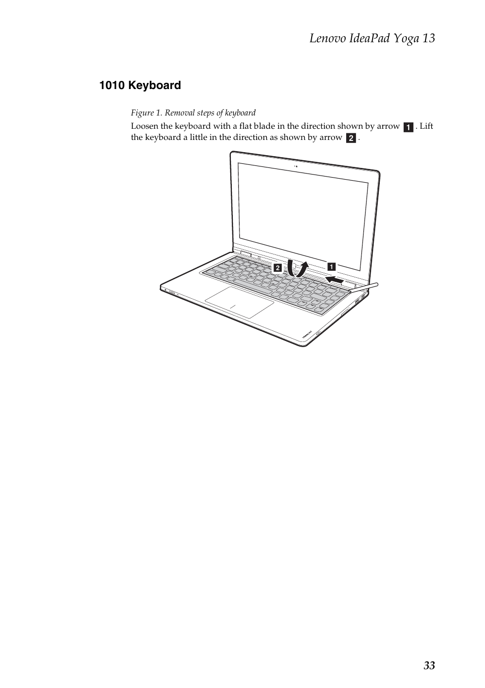 1010 keyboard, Lenovo ideapad yoga 13 | Lenovo 13 User Manual | Page 37 / 72