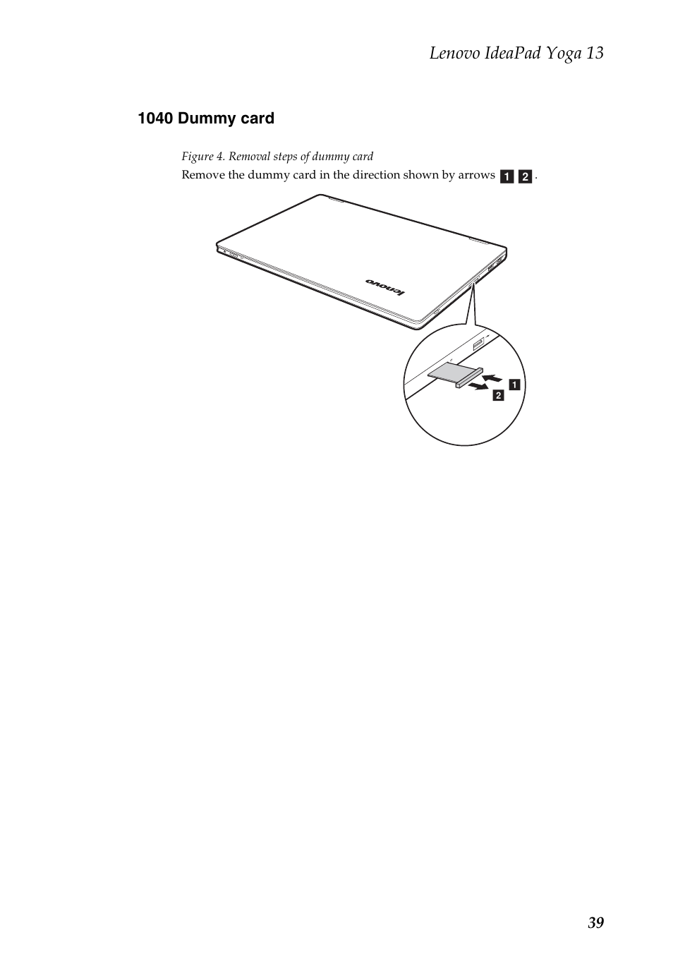 1040 dummy card, Lenovo ideapad yoga 13 | Lenovo 13 User Manual | Page 43 / 72