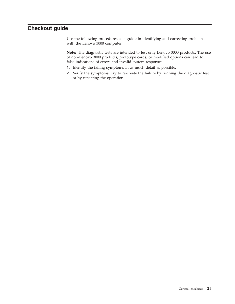 Checkout guide, Checkout, Guide | Lenovo 3000 N500 User Manual | Page 33 / 124