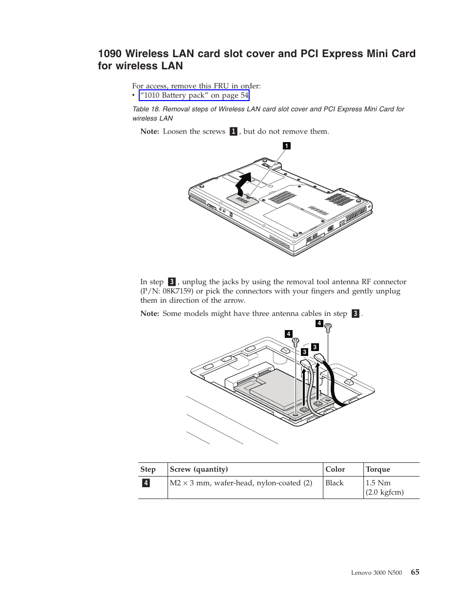 Wireless, Card, Slot | Cover, Express, Mini | Lenovo 3000 N500 User Manual | Page 73 / 124