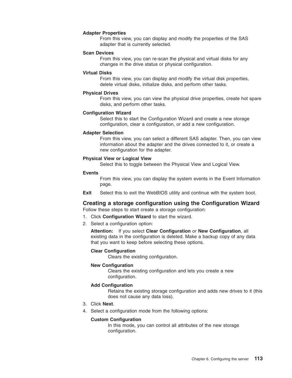 Creating, Storage, Configuration | Using, Wizard | Lenovo 3797 User Manual | Page 129 / 188