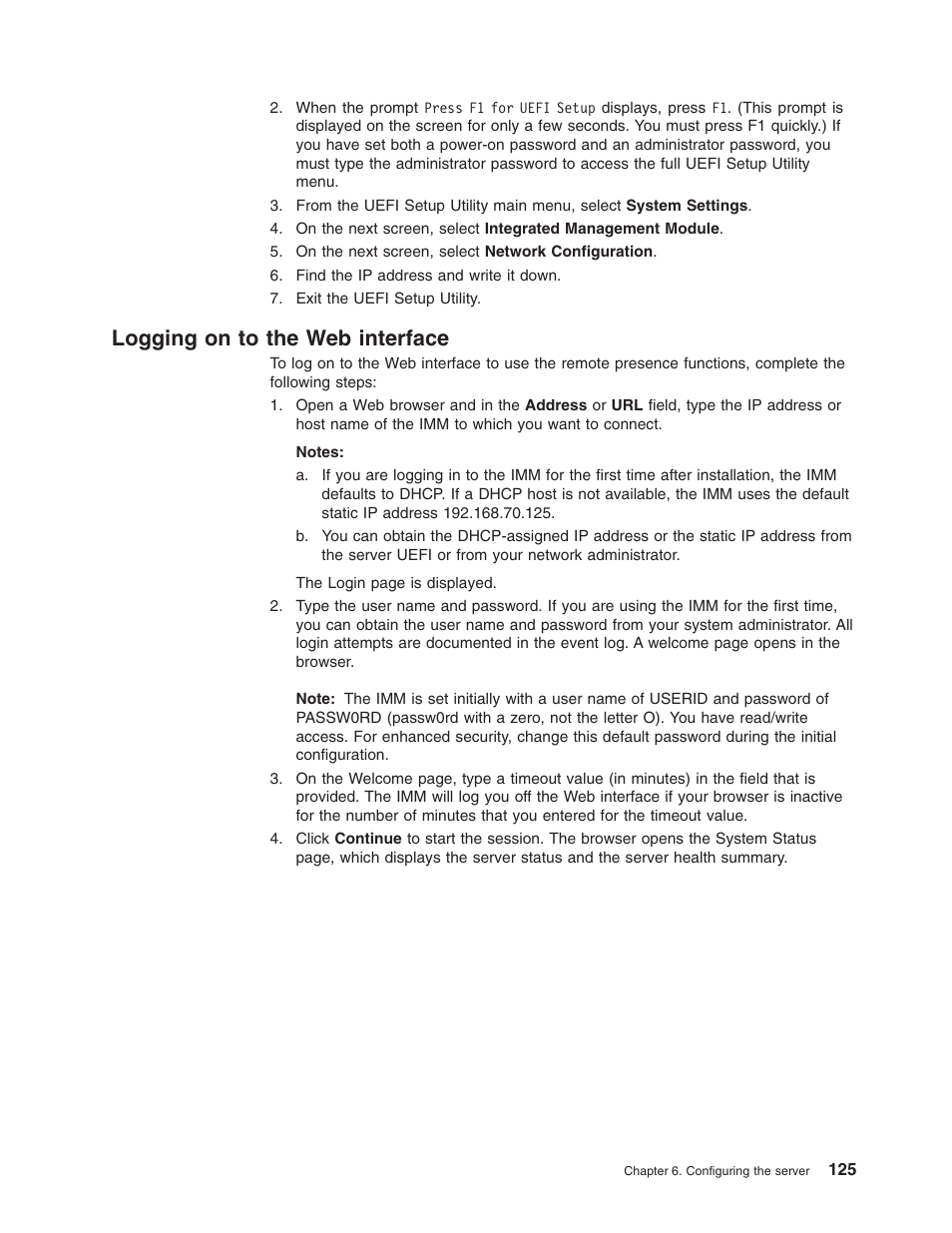 Logging on to the web interface, Logging, Interface | Lenovo 3797 User Manual | Page 141 / 188
