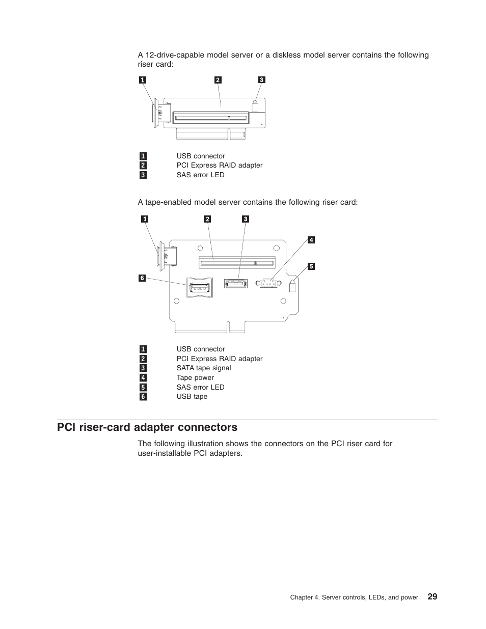 Pci riser-card adapter connectors, Riser-card, Adapter | Connectors | Lenovo 3797 User Manual | Page 45 / 188