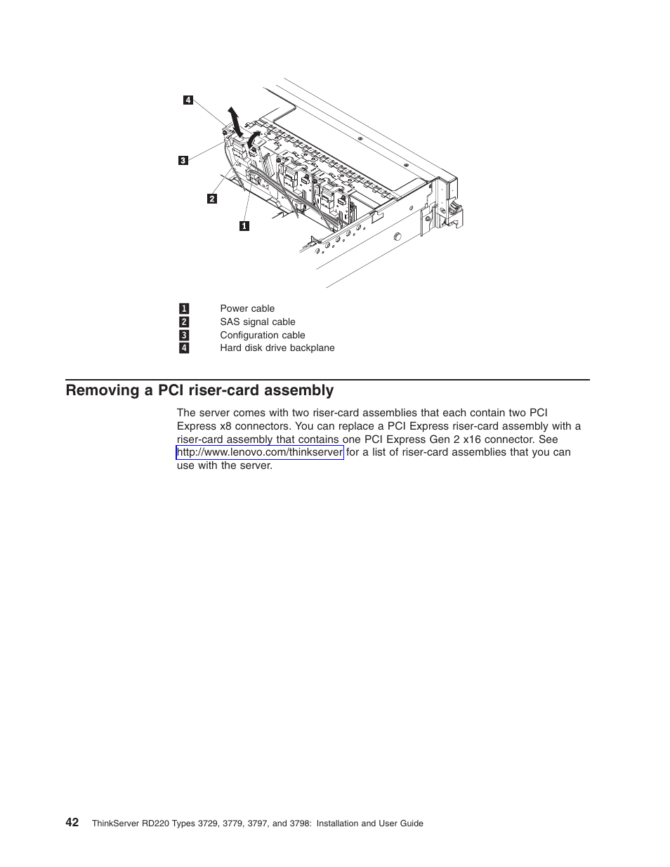 Removing a pci riser-card assembly, Removing, Riser-card | Assembly | Lenovo 3797 User Manual | Page 58 / 188