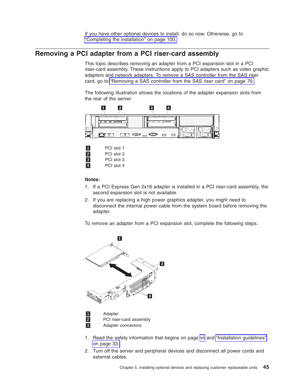 Removing, Adapter, From | Riser-card, Assembly | Lenovo 3797 User Manual | Page 61 / 188