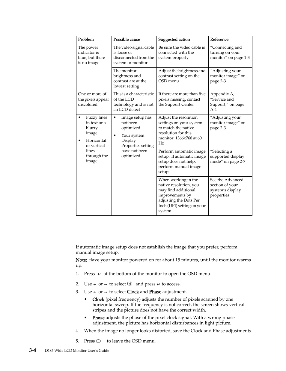 Manual image setup, Manual image setup -4 | Lenovo D185 User Manual | Page 22 / 32