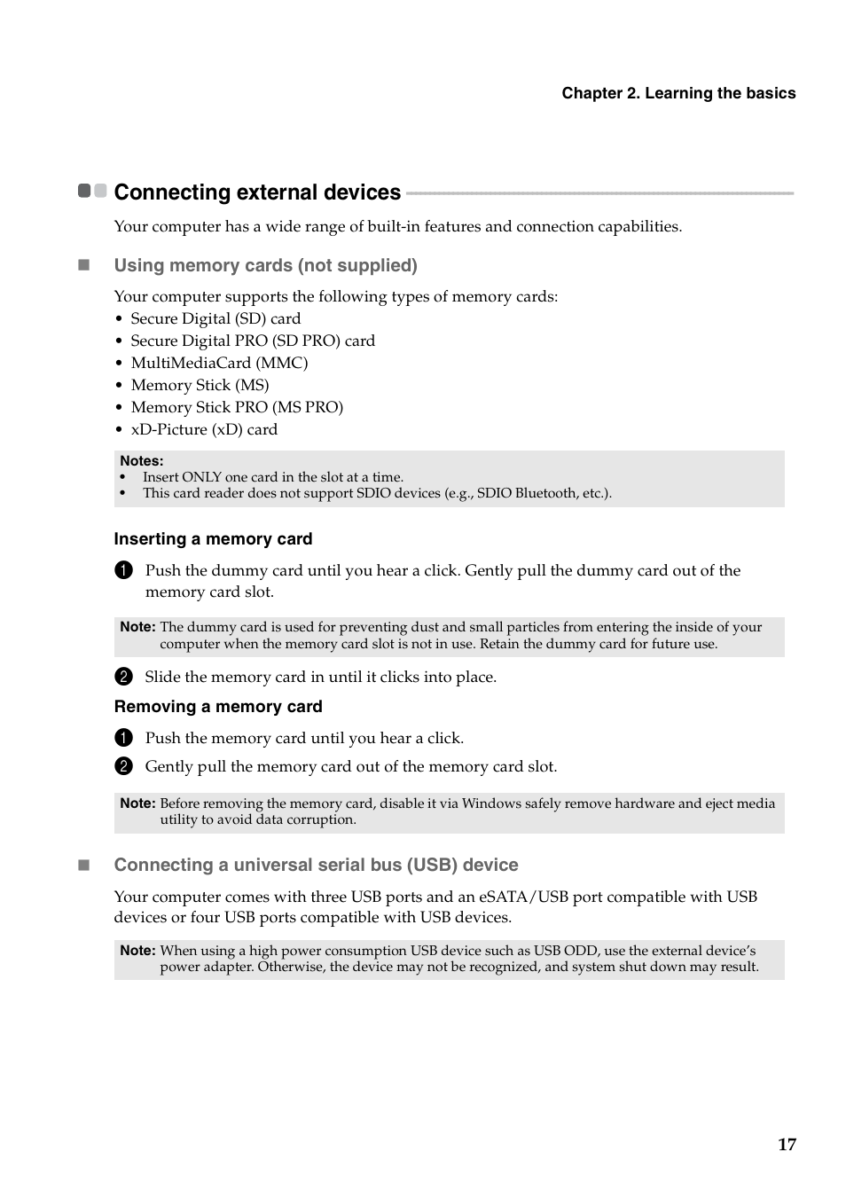 Connecting external devices | Lenovo IDEAPAD Y570 User Manual | Page 21 / 51