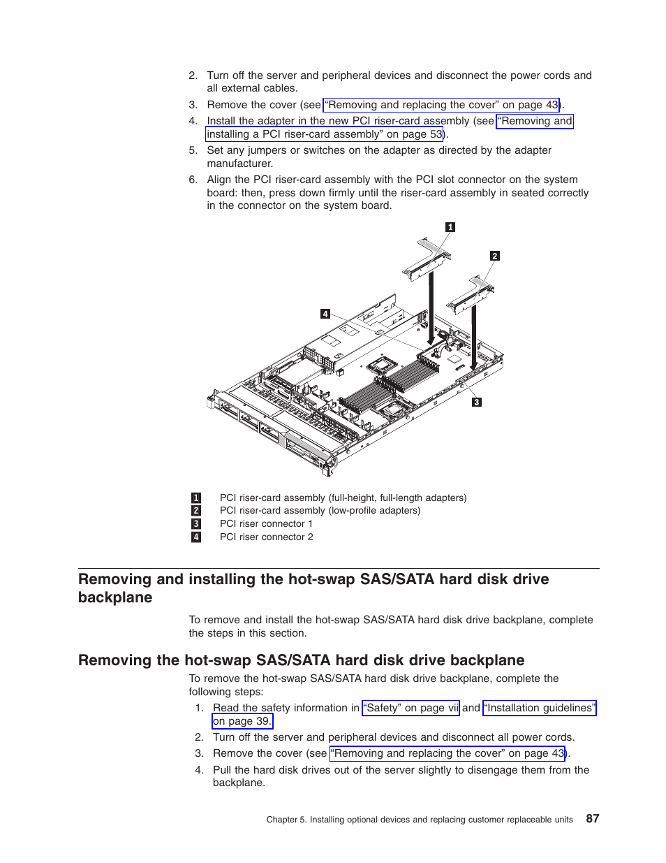 Removing, Installing, Hot-swap | Sas/sata, Hard, Disk, Drive, Backplane | Lenovo RD210 User Manual | Page 103 / 204