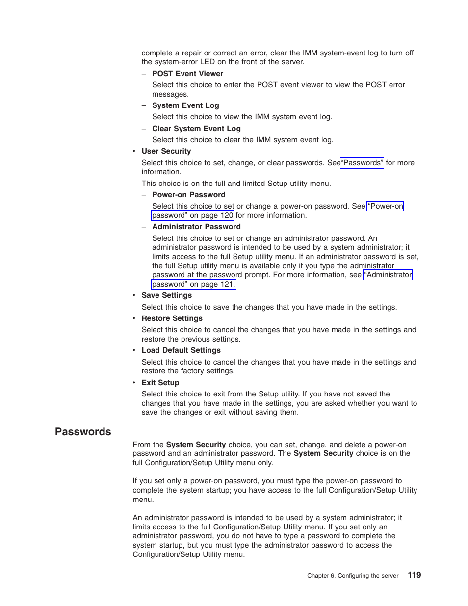 Passwords | Lenovo RD210 User Manual | Page 135 / 204