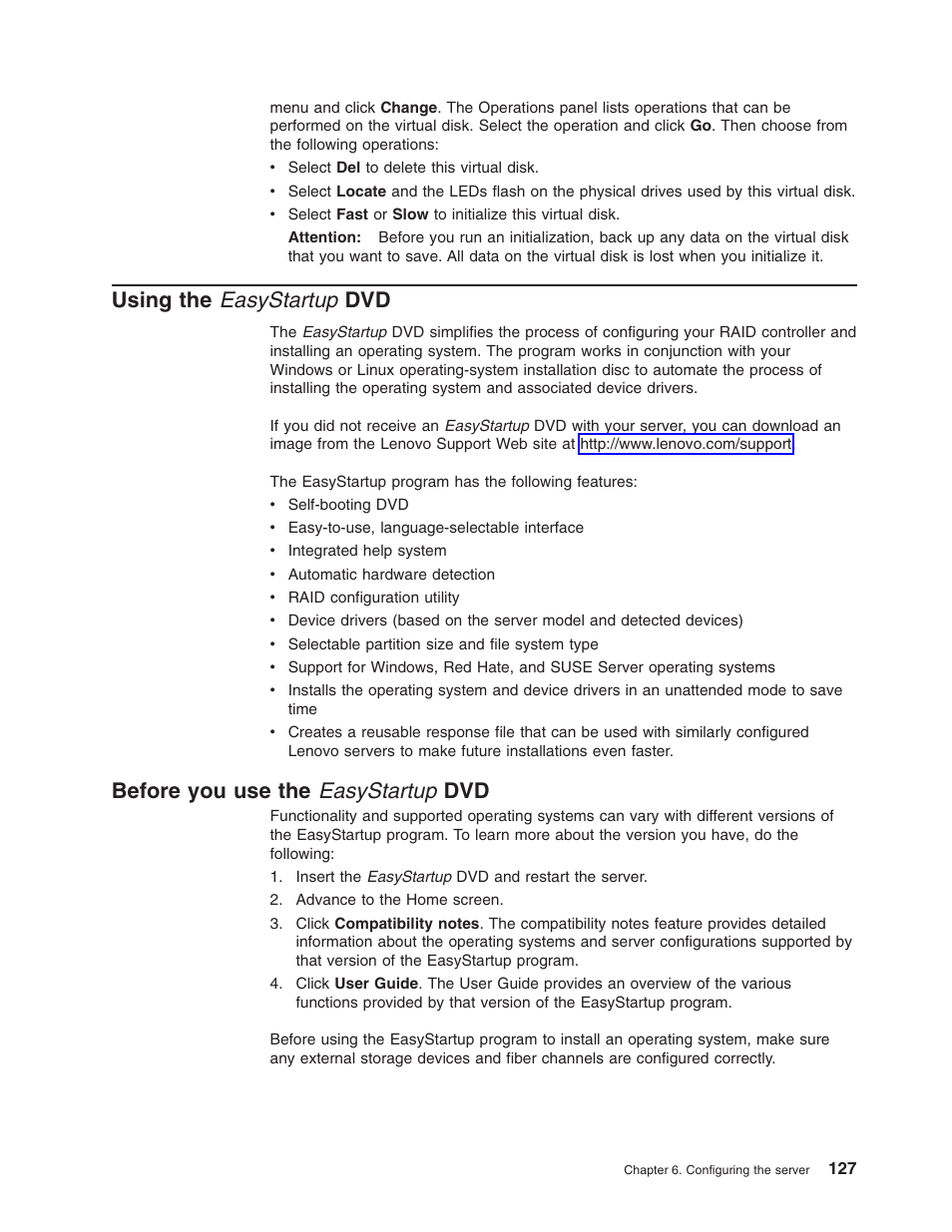 Using the easystartup dvd, Before you use the easystartup dvd, Using | Easystartup, Before | Lenovo RD210 User Manual | Page 143 / 204