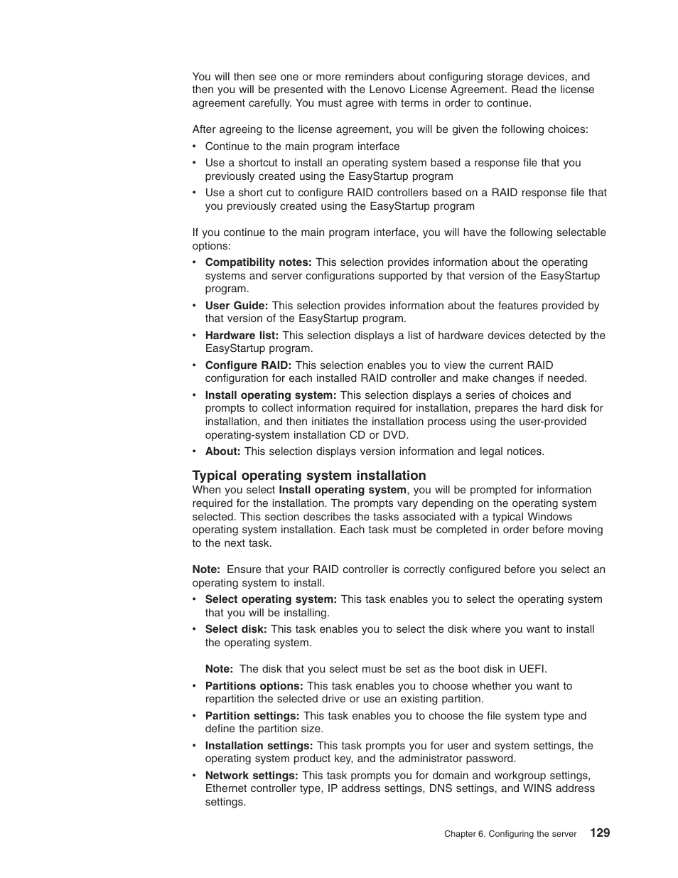 Typical operating system installation, Typical, Operating | System, Installation | Lenovo RD210 User Manual | Page 145 / 204