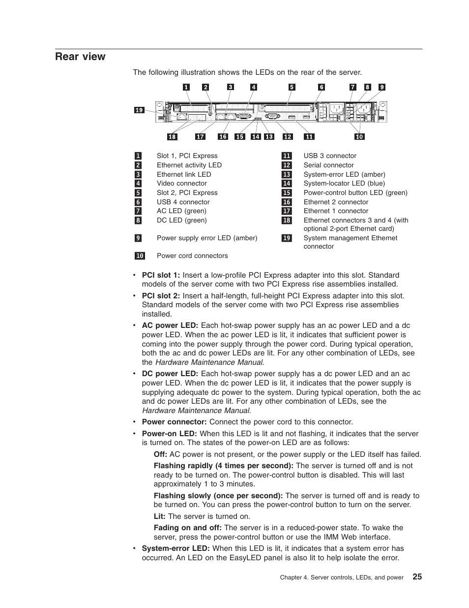 Rear view, Rear, View | Lenovo RD210 User Manual | Page 41 / 204